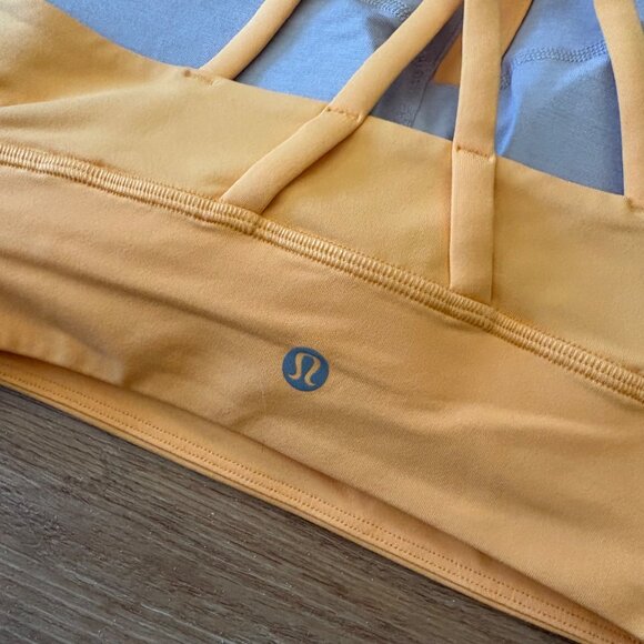 Lululemon Athletic Energy High Neck LL Bra Zip Mango Dream NWT Women’s Size 6 - Picture 5 of 7